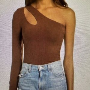 Reformation one shoulder long sleeve top